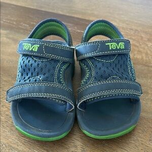 Teva Blue and Green Sporty Sandals with Adjustable Straps size 8